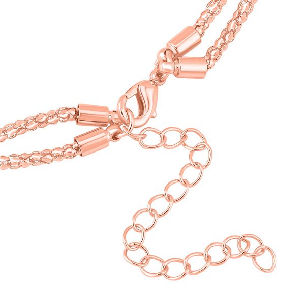 2er-Set - wei&szlig;e Kristall-Halskette in Ros&eacute;goldton, 50 cm image number 4