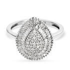 Diamant Ring 925 Silber platiniert (Größe 20.00) ca. 0,50 ct