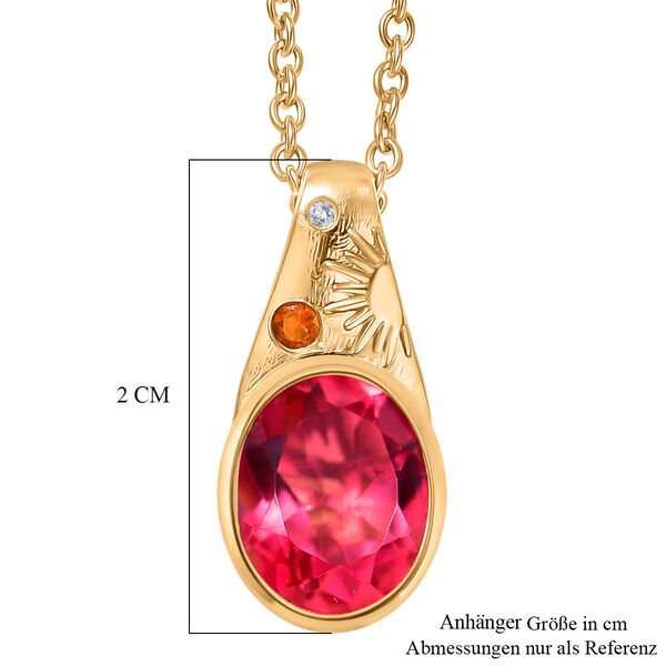 EverTrue Sunset Triplett Quarz, Salamanca Feueropal und Zirkon Anh&auml;nger mit 50cm Kette - 2,91 ct. image number 5