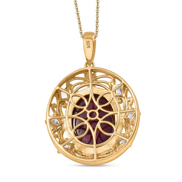 AA afrikanischer Rubin und Zirkon-Anhänger mit 50cm Kette - 30,88 ct. image number 7