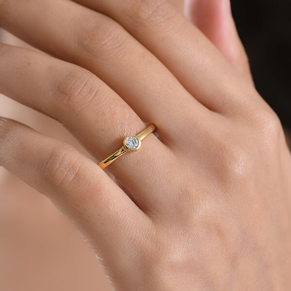 LUXURIANT DIAMOND - Lab Grown Diamant VS-EF Ring 925 Silber 750 Gelbgold Vermeil (Gr&ouml;&szlig;e 23.00) ca. 0,25 ct image number 2