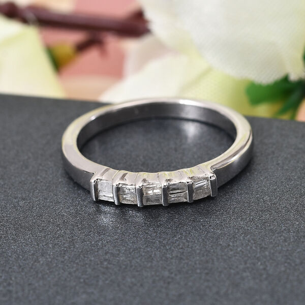 Diamant band Ring 925 Silber Platin-Überzug image number 2