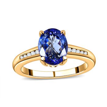 AAA Tansanit und Diamant Ring in 585 Gold -1,94 ct.