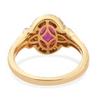 Fissure gefüllt Rubin und Zirkon Ring 925 Silber vergoldet  ca. 2,11 ct image number 5