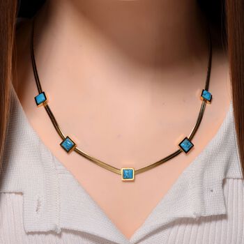 Blaue Howlit Halskette, 50+2 cm - 2 ct.