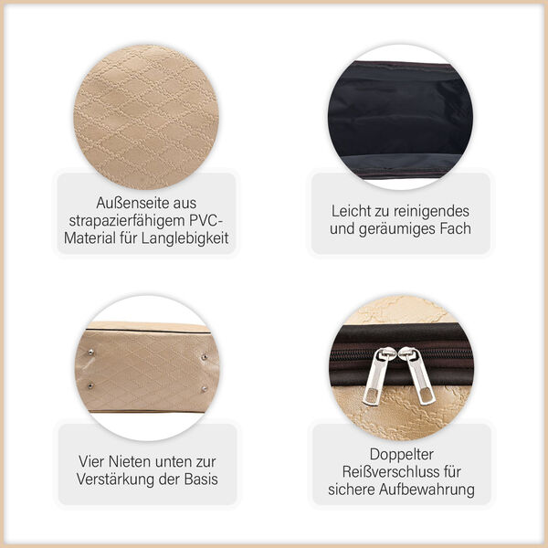 PASSAGE Weekender Reisetasche mit Rautenmuster, Cremefarben image number 11