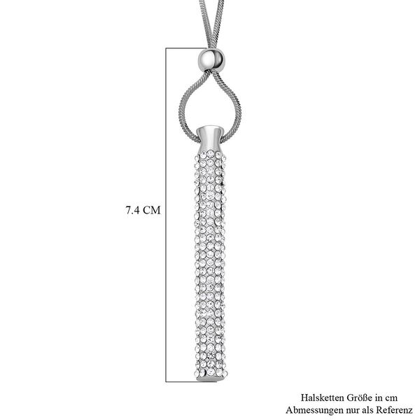 Wei&szlig;e Kristall-Halskette in Silberton, 70 cm - 5 ct. image number 5