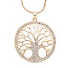 Weißer Kristall Lebensbaum-Anhänger mit Kette, goldfarben