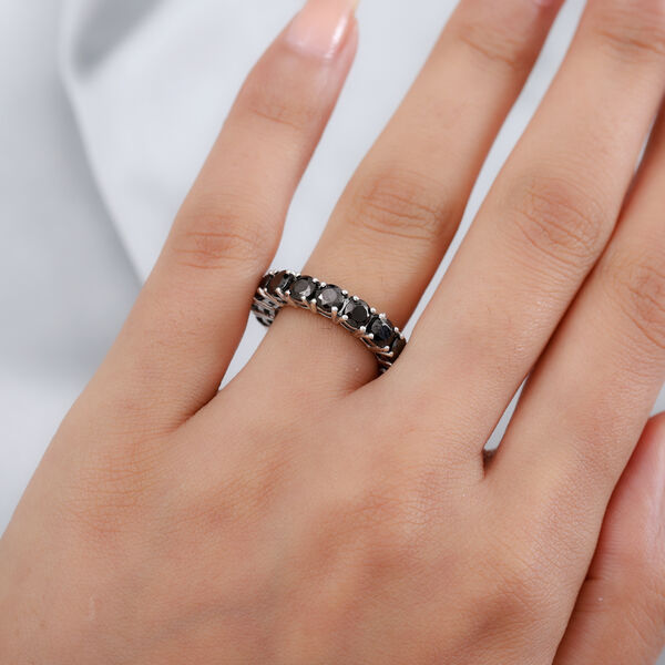 Elite Shungit Ring 925 Silber Platin-Überzug image number 3