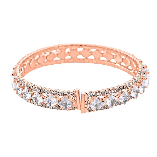 Wei&szlig;er Zirkonia Armreif, Flexibles (ca. 18-19 cm)  Nickelfreies Messing image number 3