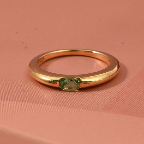 D'Joy AA Tsavorite Granat Ring 925 Silber 750 Gelb Vergoldet (Gr&ouml;&szlig;e 21.00) ca. 0,24 ct image number 1