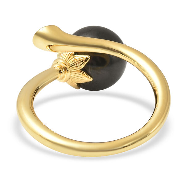 Shungit und Zirkon Ring 925 Silber vergoldet (Gr&ouml;&szlig;e 17.00) ca. 6,10 ct image number 6