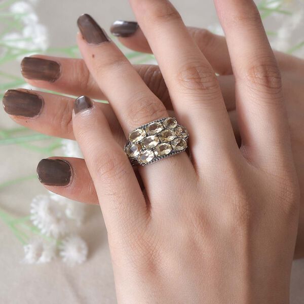 Citrin Ring, 316L Edelstahl , (Größe 18.00) ca. 4.28 ct image number 3