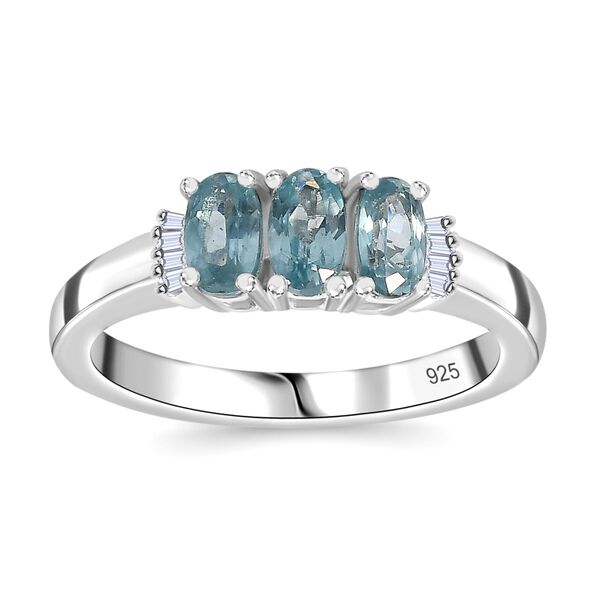 AA Aqua Kyanit und Diamant Ring - 0,96 ct. image number 4