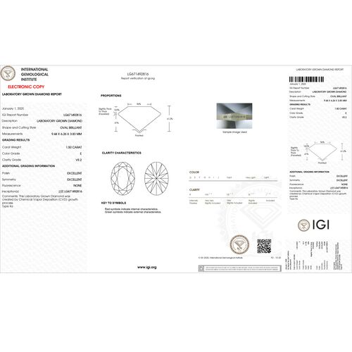 LUXURIANT DIAMOND- IGI zertifizierter VS-EF Labor Diamant Ring in 950 Platin - 2 ct. image number 10