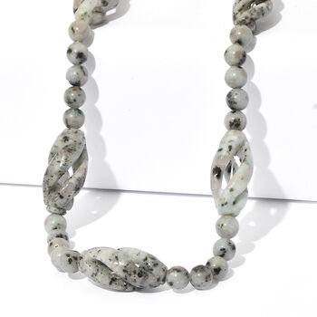 EVER TRUE Sesam-Jaspis Halskette ca. 50 cm Nickelfreies Messing Platiniert ca. 270.00 ct