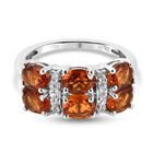 Madira Citrin und Zirkon Ring 925 Silber Platin-Überzug (Größe 16.00) ca. 1,78 ct