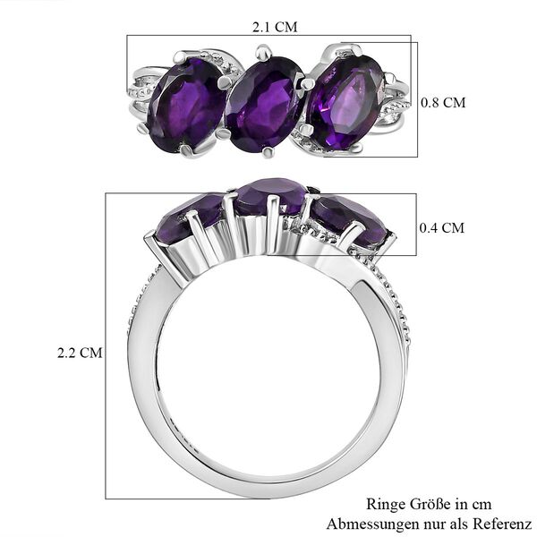 Afrikanischer Amethyst-Ring, (Größe 16.00) Edelstahl, ca. 2,16 ct image number 7