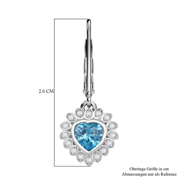 D'Joy AA blaue und wei&szlig;e Zirkon Ohrringe - 1,51 ct. image number 4