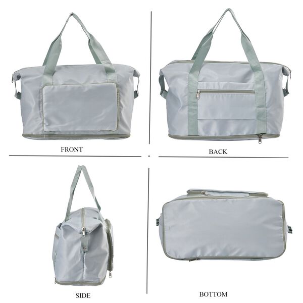 Nylon Faltbare Reisetasche Gr&ouml;&szlig;e: 40*28*23cm, 2 Steckf&auml;cher, mintgr&uuml;n image number 4