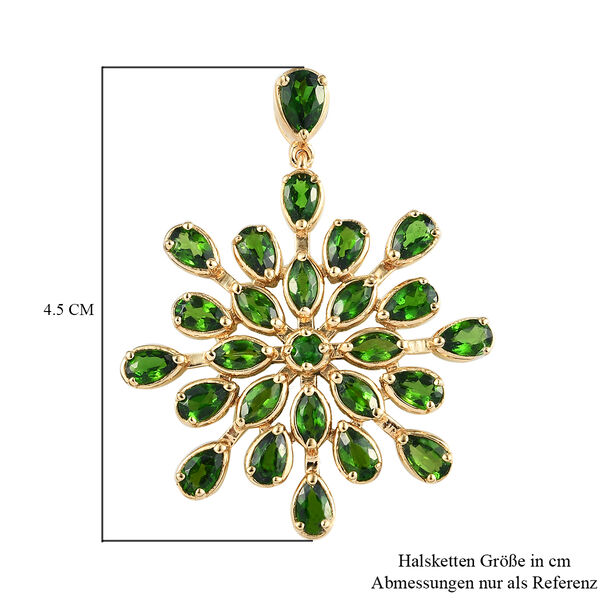 Natürlicher Chromdiopsid Anhänger 925 Silber vergoldet  ca. 5,27 ct image number 6