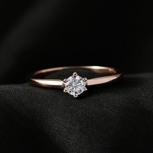 Moissanit Ring 925 Silber Roségold Vermeil (Größe 21.00) ca. 0,24 ct image number 1