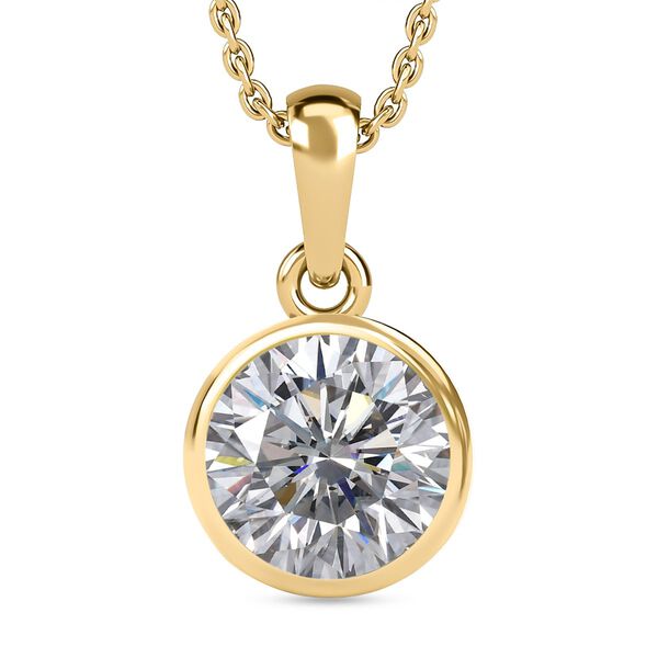 Funkelnde K&ouml;nigin- Moissanit Anh&auml;nger mit Kette- 1,77 Ct.