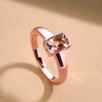 Morganit-Ring, 925 Silber Ros&eacute;gold Vermeil  ca. 0,84 ct