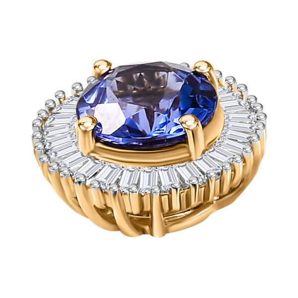 AAA Tansanit und Diamant Anhänger in 585 Gold - 1,06 ct. image number 7