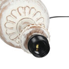 NAKKASHI - Handgeschnitzte Stehlampe aus Mangoholz, inkl. Lampenschirm, Weiß und Schwarz image number 6