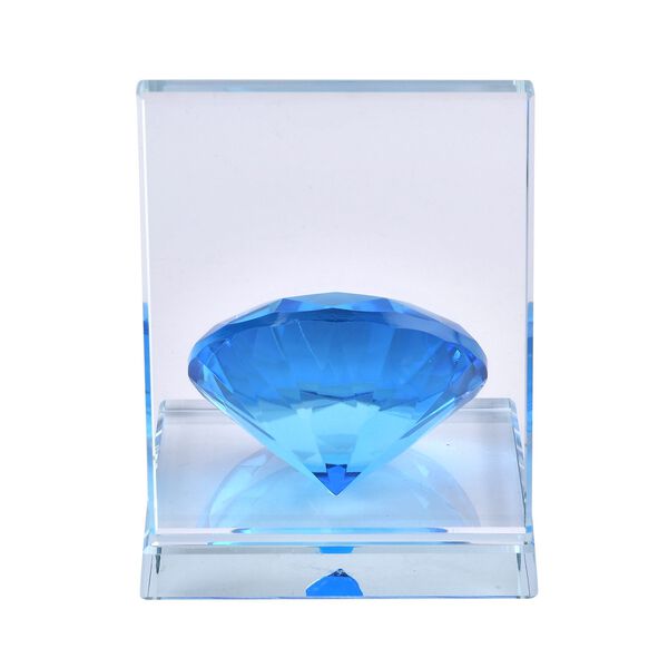 Kristall Buchst&uuml;tzen, Format 10.5x13cm, blau und transparent image number 6