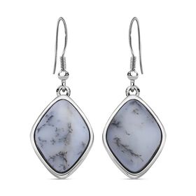 Dendritischer Achat Ohrringe, Edelstahl, ca. 36.00 ct