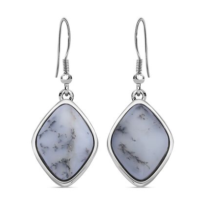 Dendritischer Achat Ohrringe, 316L Edelstahl , ca. 36.00 ct