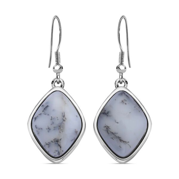 Dendritischer Achat Ohrringe, 316L Edelstahl , ca. 36.00 ct