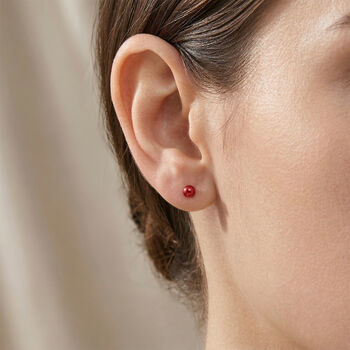 Mode rote Muschelperlen-Ohrstecker