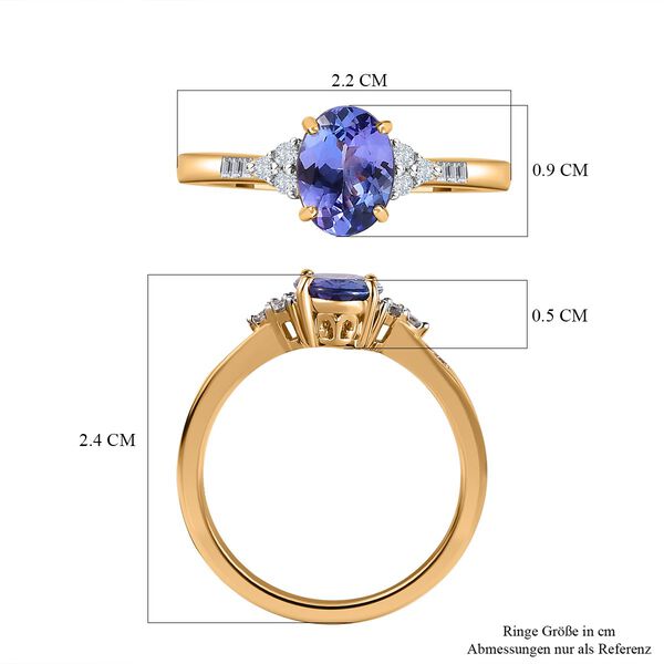 AA Tansanit und Diamant Ring in 585 Gelbgold - 1,48 ct. image number 5