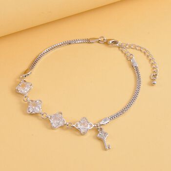 Wei&szlig;es Zirkonia-Armband, 19 cm - 3 ct.