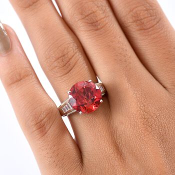 D'Joy Labor Padparadscha Saphir und Zirkon Ring - 9,82 ct.
