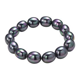 Pfaufarbene Muschelperle Armband Flexibles cm Standard