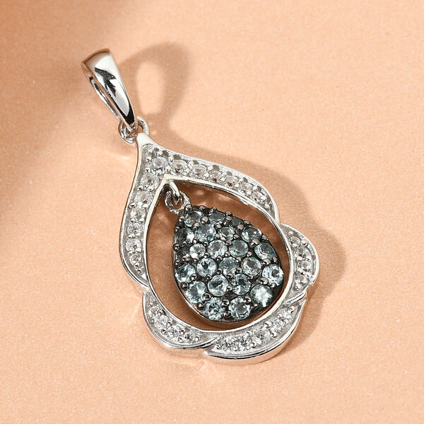 Alexandrit und Zirkon Anhänger 925 Silber platiniert ca. 0,83 ct image number 2