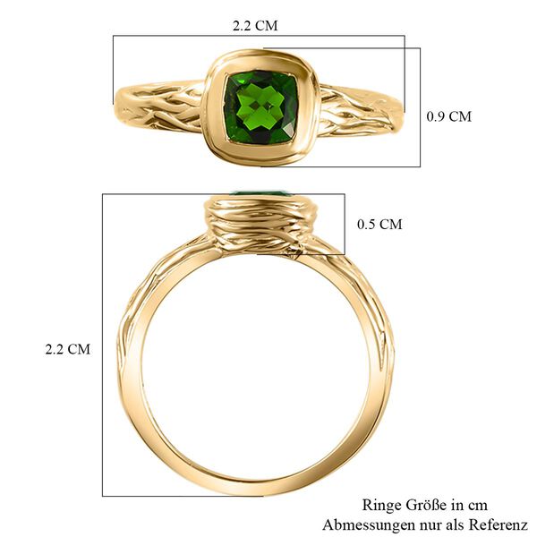 Natürlicher Chromdiopsid-Ring, 925 Silber vergoldet (Größe 17.00) ca. 0.98 ct image number 7