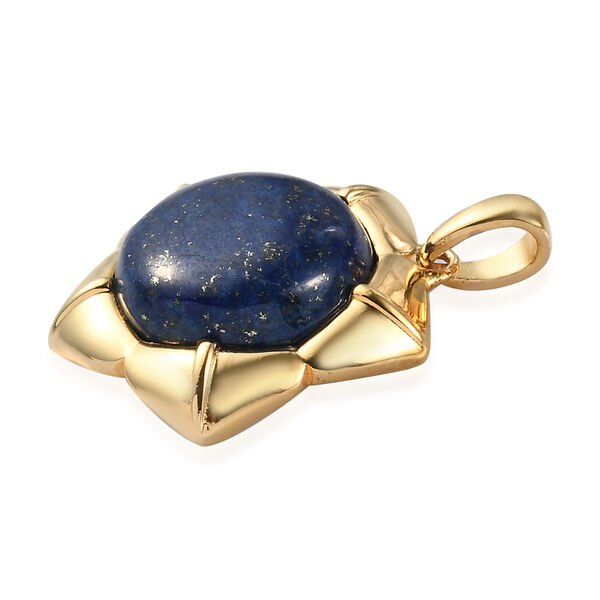 Lapislazuli-Anhänger, Ionenbeschichtetes Messing, 750 Gelbgold vergoldet ca. 10,16 ct image number 4