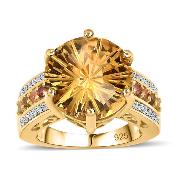 Citrin, mehrfarbiger Turmalin und Zirkon-Ring - 10,01 ct. image number 4