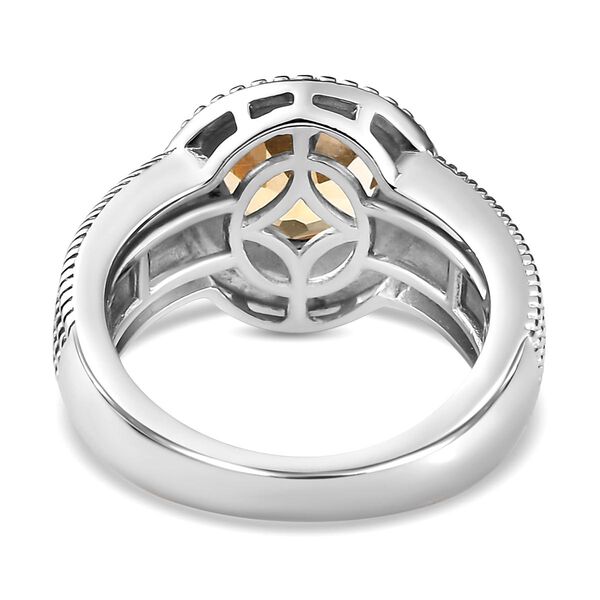 Citrin-Ring, reines Messing platiniert (Gr&ouml;&szlig;e 16.00) ca. 1,84 ct image number 6