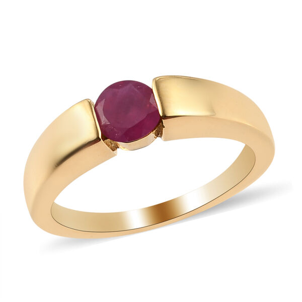 Afrikanisher Rubin(Fissure gef&uuml;llt) Ring 925 Silber vergoldet image number 4