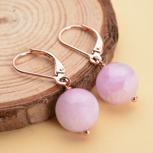 Kunzit Ohrringe, 925 Silber ros&eacute;vergoldet ca. 22,50 ct image number 2