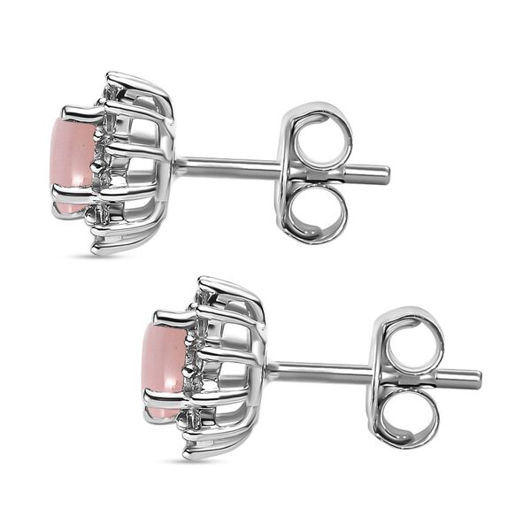 AA rosa Opal und Zirkon Ohrringe, 925 Silber, 1,47 ct. image number 4