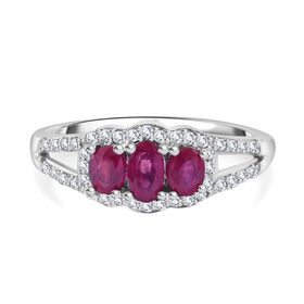 Afrikanischer Rubin und Zirkon-Ring - 1,14 ct.