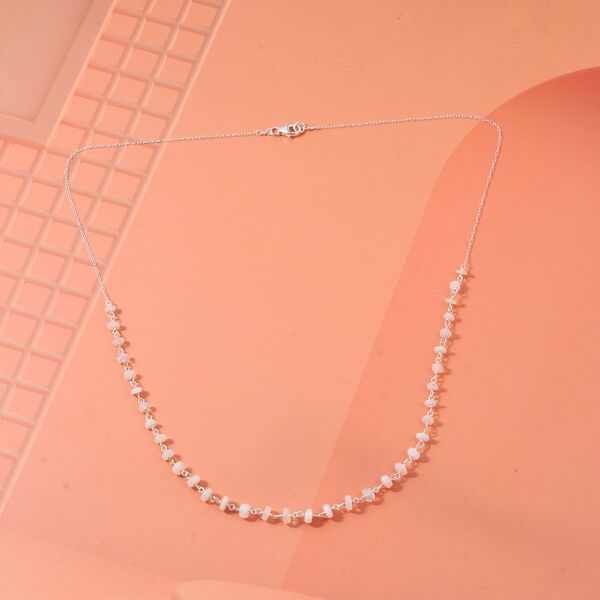 Nat&uuml;rlicher, &auml;thiopischer Welo Opal Halskette ca. 50 cm 925 Silber ca. 2,40 ct. image number 1