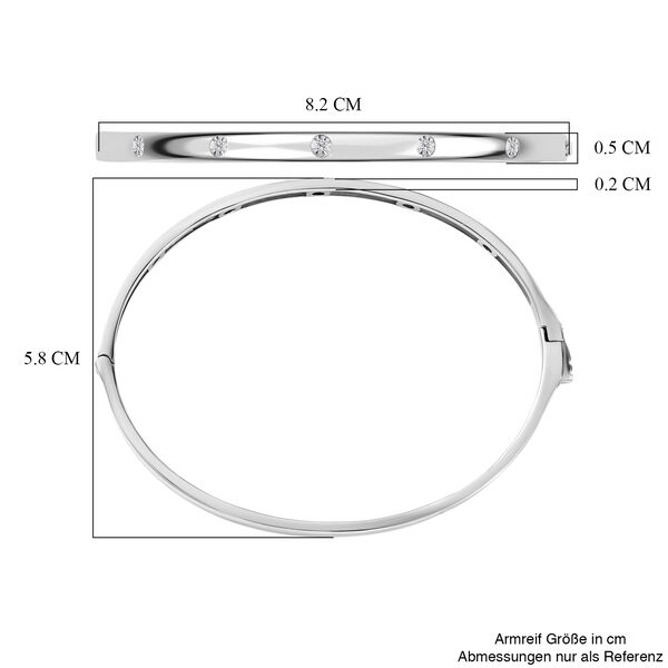 EVER TRUE Wei&szlig;er Diamant Armreif ca. 19 cm Nickelfreies Messing image number 5